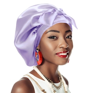 Einfarbige Doppelschicht Bonnet Satin Non Slip® Krawatte Nacht Schlaf Schal anpassen