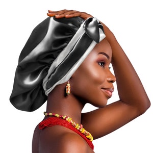 Luxury Reversible Satin Bonnet: Adjustable Non-Slip Sleep Cap