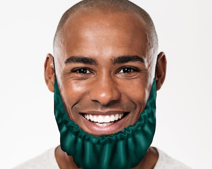 Satin Beard Rag Single Colour Beard Protector Bonnet Bib for Sleep Protection over Food Moisturise Adjustable Ear Elastic Washable UK Made