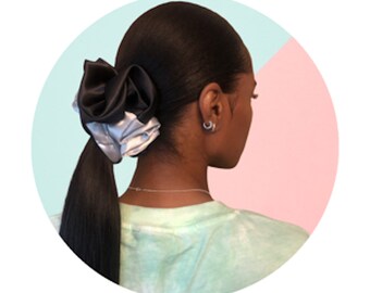 Silky Satin Jumbo Scrunchies Easy Stretch Elastic for Curly Long Ponytail Pineapple Style Hair No Crease Kind to Hair No Pull Machine Wash