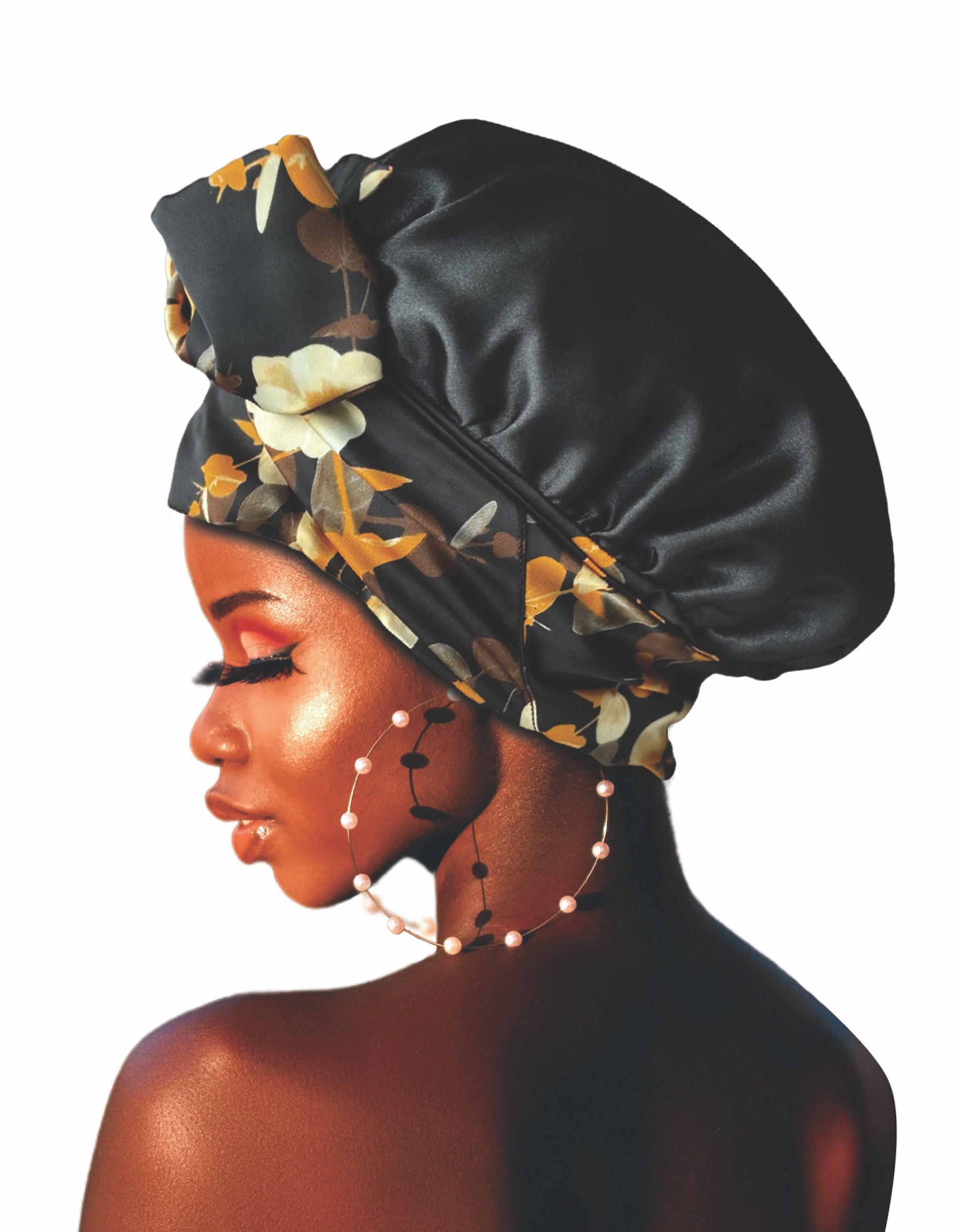 Print Bonnet Full Lined Satin Reversible Non Slip® Tie Night