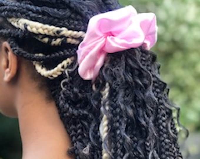 Silky Satin Scrunchies 5 Sizes Easy Stretch Elastic for Curly Long Ponytail Pineapple Style Hair No Crease Kind to Hair No Pull Machine Wash