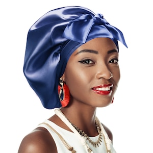 Einfarbige Doppelschicht Bonnet Satin Non Slip® Krawatte Nacht Schlaf Schal anpassen