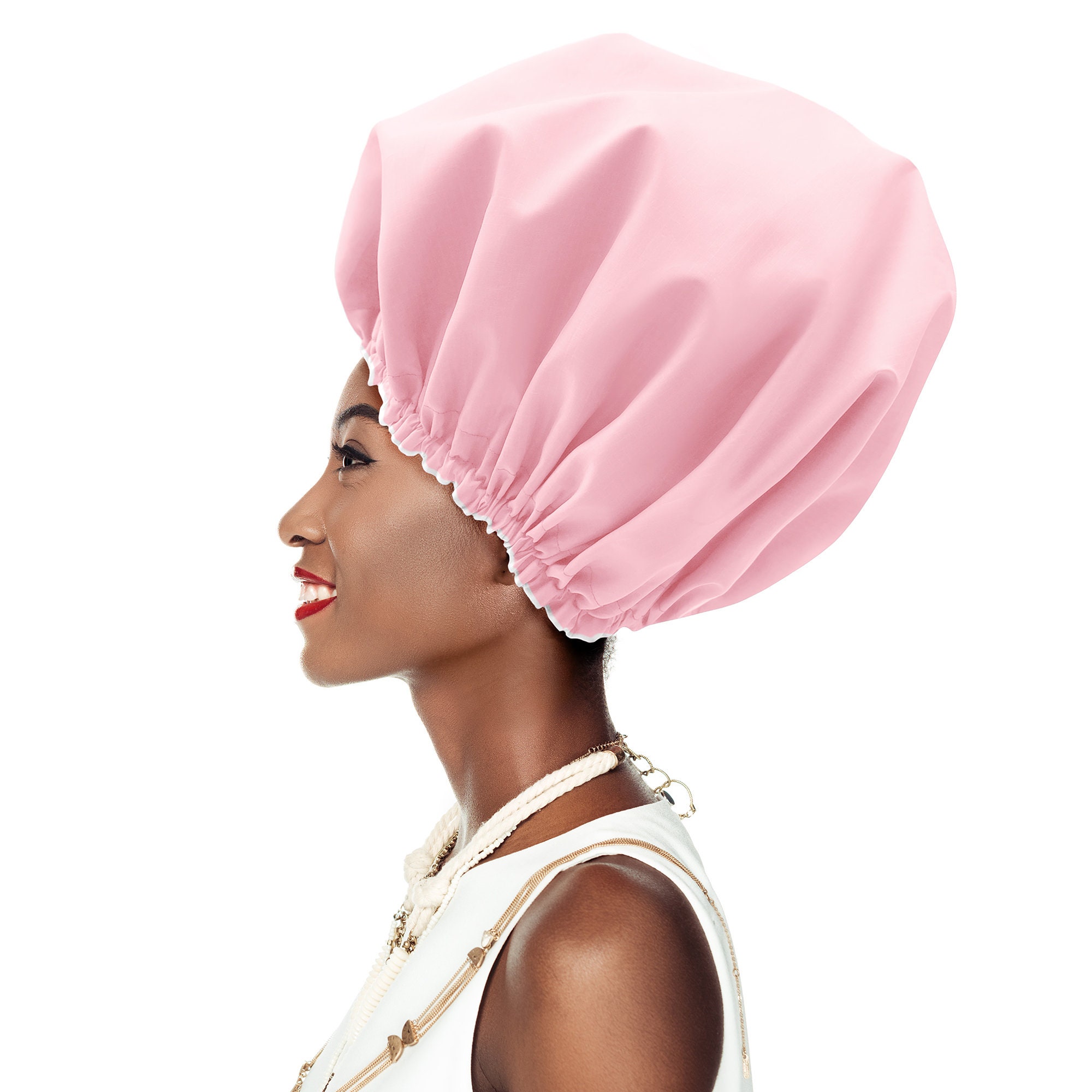 Bonnet de douche pour femme Bonnets de cheveux pour douche Bonnet de douche  réutilisable pour cheveux longs Grand bonnet de douche Turban pour tresses  Noir 