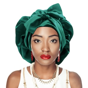 Einfarbige Doppelschicht Bonnet Satin Non Slip® Krawatte Nacht Schlaf Schal anpassen