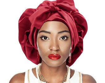 One Colour Double Layer Bonnet Satin Non Slip® Tie Night Sleep Scarf Adjust Edge Control Extensions Natural Hair Free Pouch Washable UK Made