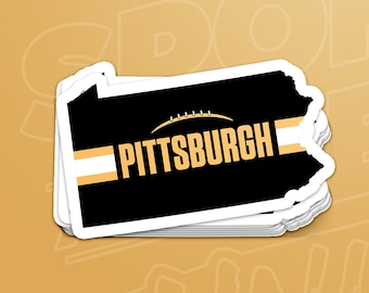 Pittsburgh Football Pennsylvania Outline Sticker (Black Design)