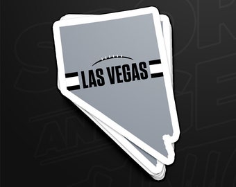 Las Vegas Football Nevada Outline Sticker (Silver Design)