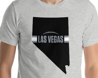 Las Vegas Football Nevada Outline Short-Sleeve Unisex T-Shirt (Black Design)