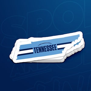 Tennessee Football Tennessee overzicht sticker (licht blauw ontwerp)