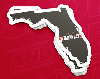 Tampa Bay Football Florida Outline Sticker (Pewter Design)