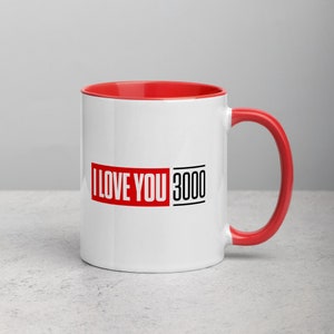I Love You 3000 Mug / Iron Man Mug / Avengers Mug / Multiple Styles White/Red (11oz)