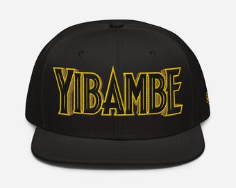 Yibambe Black Panther Hat Embroidered / Black & Gold / Multiple Styles