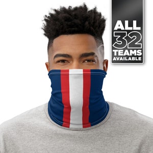 New England Football Home Stripe Neck Gaiter / Washable & Reusable Face Cover