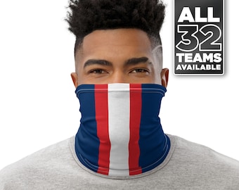 Nueva Inglaterra Fútbol Casa Stripe Cuello Gaiter / Lavable & Reutilizable Cubierta de la Cara