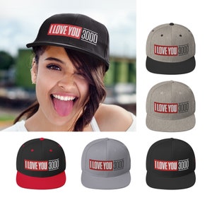 I Love You 3000 Snapback Hat / Multiple Styles