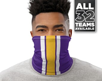 Minnesota Football Home Stripe Neck Gaiter / Washable & Reusable Face Cover
