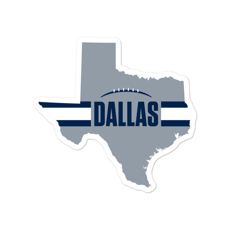 Dallas Football Texas Outline Sticker Silver Design | Etsy