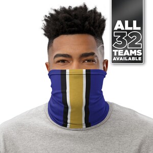 Baltimore Football Home Stripe Neck Gaiter II / Washable & Reusable Face Cover