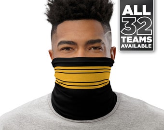 Pittsburgh Football Color Blast Stripe Neck Gaiter / Washable & Reusable Face Cover