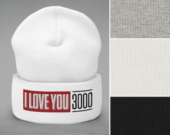 I Love You 3000 Beanie / Multiple Colors / Embroidered