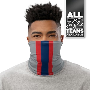 New England Football Home Stripe Neck Gaiter Alt / Washable & Reusable Face Cover