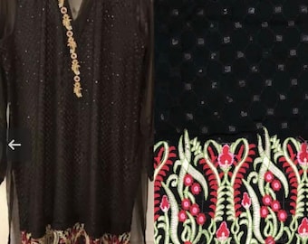 Readymade Indian Kurta Pakistani Salwar kameez clothing tunic kurta saree anarkali Black