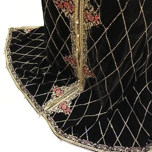 Shawl velvet embroidered Shawl dopatta wrap scarf stole cape Jaal
