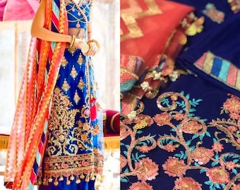 Readymade Indian Dress Pakistani Salwar kameez clothing tunic kurta saree anarkali Blue pink