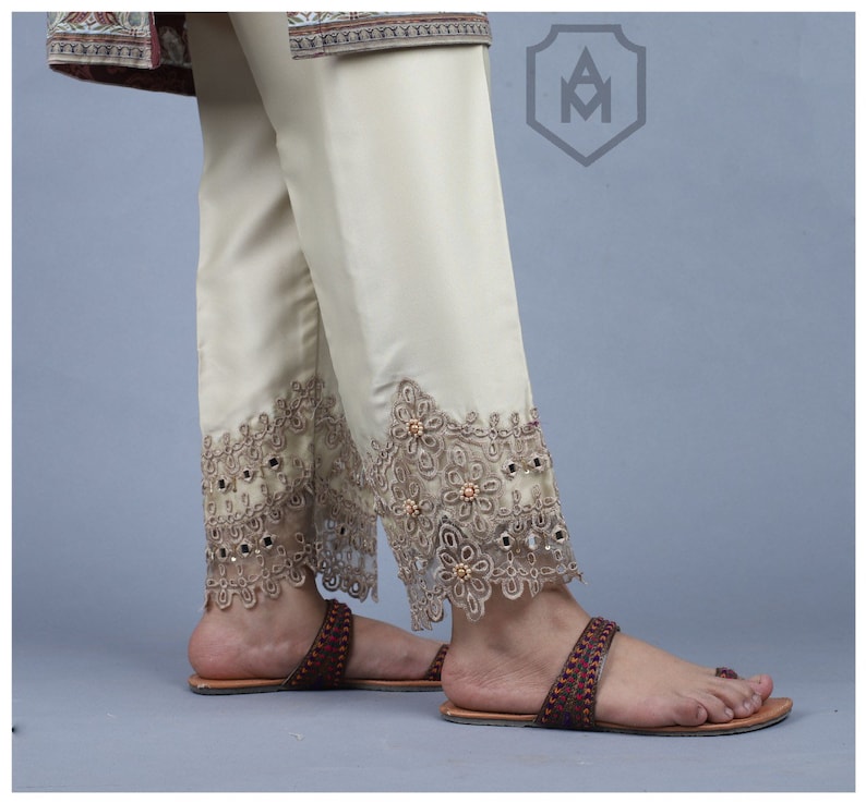 Embroidered trousers pants Capri Pakistani indian clothing