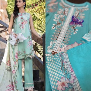 Readymade Indian dress pakistani suit designer Sky blue