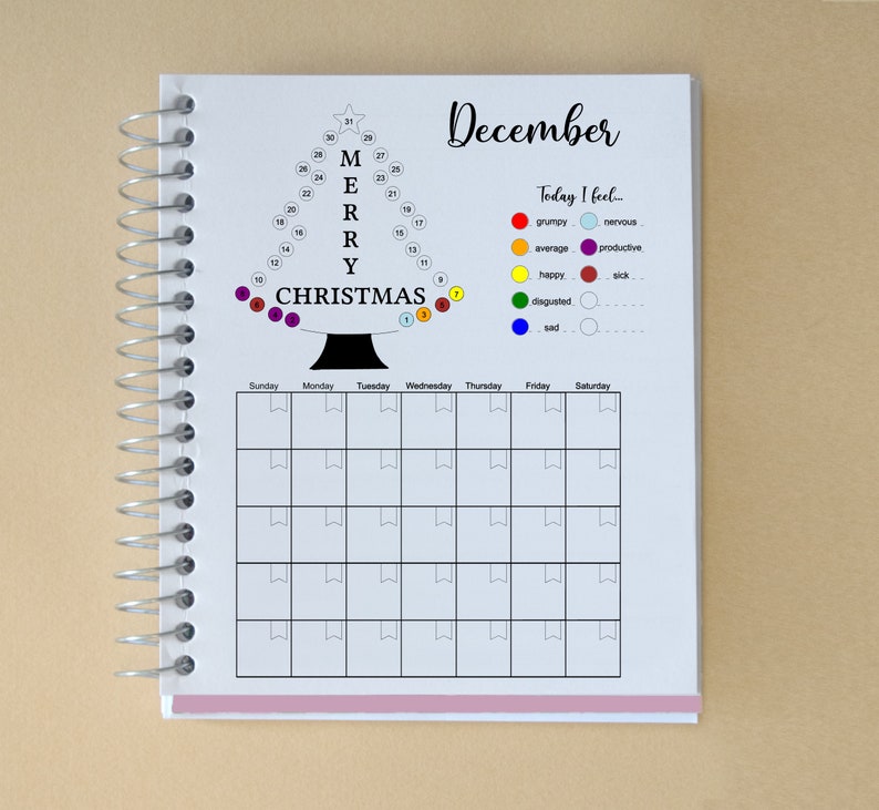 Monthly Mood Tracker Calendar Monthly Mood Tracker Printable Etsy