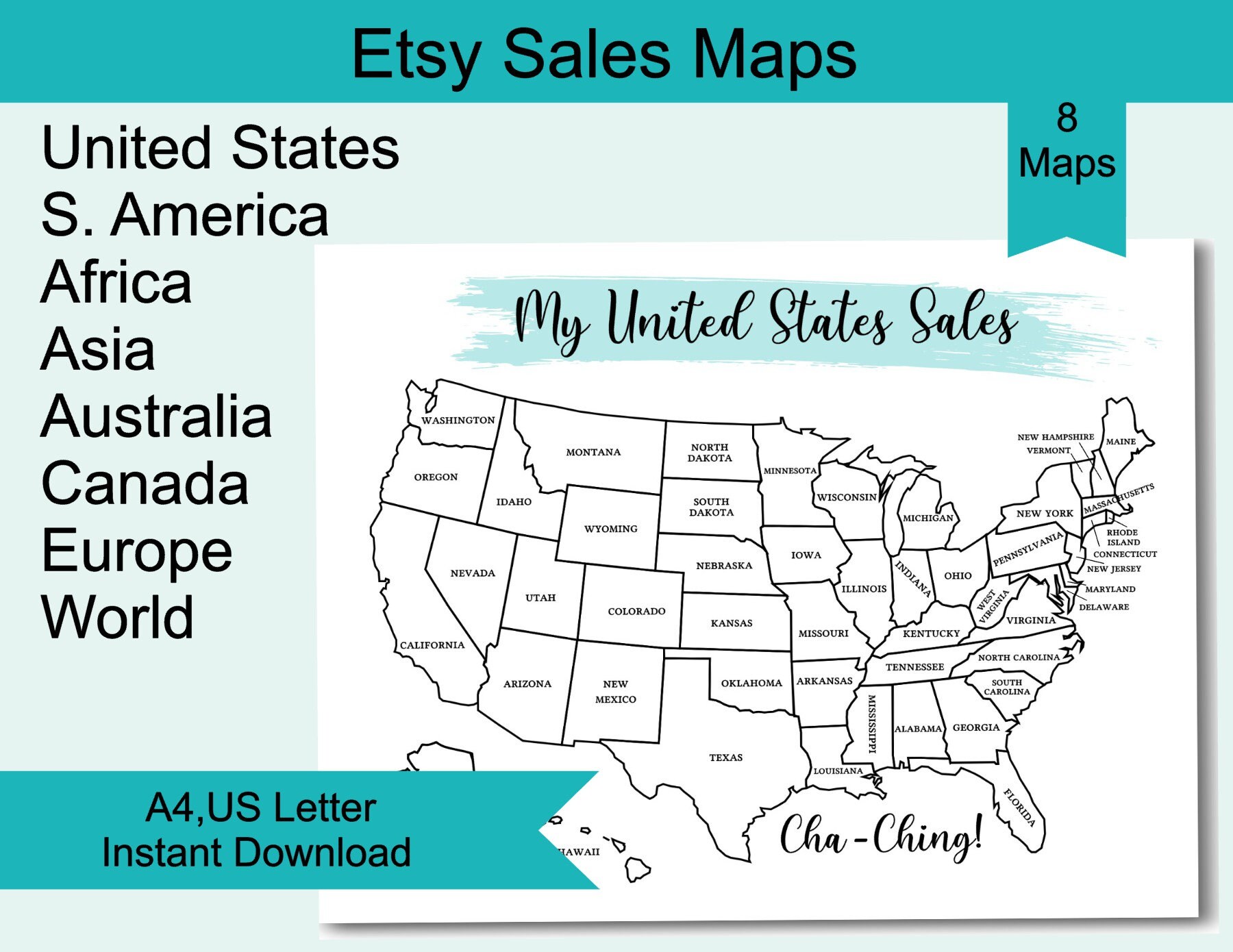 etsy sales maps us map printable world map printable sales tracker cha ching map coloring map international sales etsy sales printable