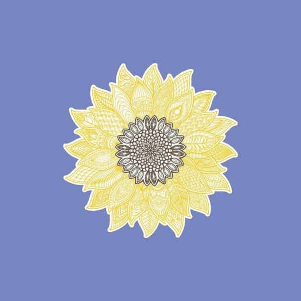 Weatherproof Sunflower Mandala Decal