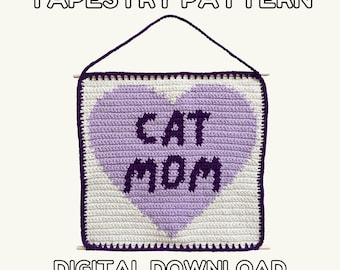 Cat Mom - Crochet Tapestry Pattern - Digital Download