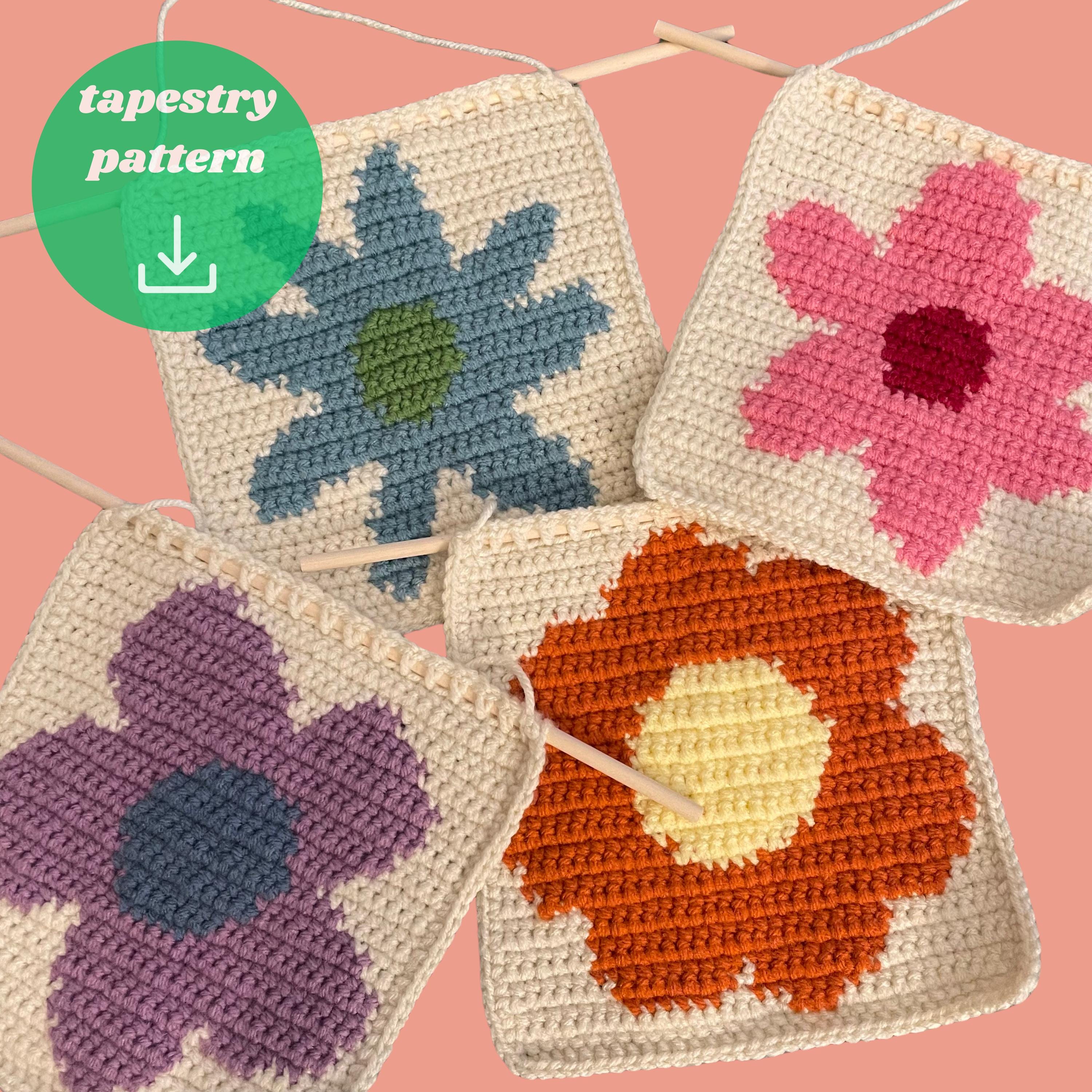 Flower Power - Retro Flower Crochet Tapestry Pattern Bundle