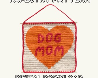 Dog Mom - Crochet Tapestry Pattern - Digital Download