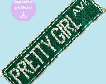 Pretty Girl Avenue - Motif de tapisserie au crochet - Téléchargement numérique