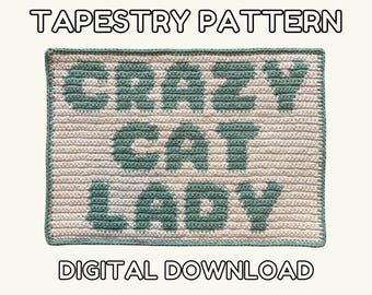 Crazy Cat Lady - Crochet Tapestry Pattern - Digital Download