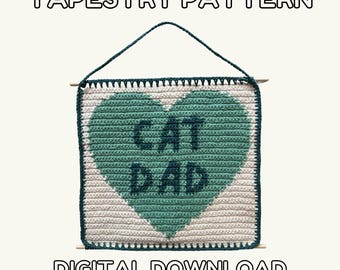 Cat Dad - Crochet Tapestry Pattern - Digital Download