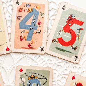 11 - Mini Vintage Withman Crazy Eights Spielkarten - Spiel Ephemera - Vintage Papier - Junk Journal Versorgung - Vintage Spielkarten