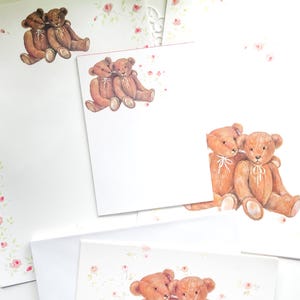Vintage beren briefpapier set van &quot;A Sunshine Card&quot; - Vintage briefpapier - Junk Journal - Scrapbooking - Ansichtkaarten - Wenskaarten