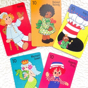 5 bonitas cartas vintage de Raggedy Ann y Andy - Efímeras vintage - Suministros para revistas basura - Cartas vintage - Manualidades con papel