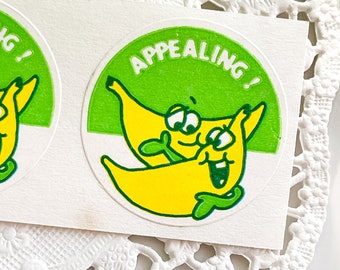 Vintage "Appealing" Banana Scratch and Sniff Matte Sticker Set - Vintage Trend Stickers - Banana Scratch and Sniff Stickers