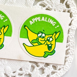Vintage "Appealing" Banana Scratch and Sniff Sticker Set - Vintage Trend Stickers - Banana Scratch and Sniff Stickers