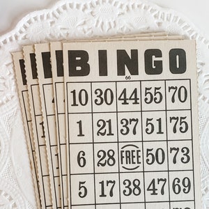 VINTAGE Milton Bradley Co. BINGO Cards - Set of 5 - Ephemera - Vintage Paper - Vintage Journal - BINGO