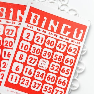 4 Tarjetas Vintage Cardinal Industries BINGO - Ephemera - Papel Vintage - Vintage Journal - BINGO