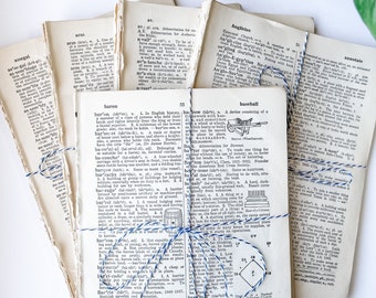 Paper pack 50 genuine vintage French pages from 5 old books Vintage text pages Ephemera pack of mixed vintage papers