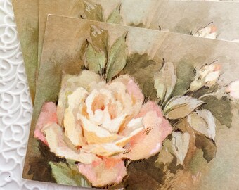 3 Vintage Hallmark Floral Postcards - Vintage Stationery - Vintage Paper - Postcards - Vintage Hallmark - Flowers - Vintage Journal Supply