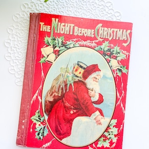 The Night Before Christmas Vintage Book - Vintage Christmas Book - Santa - Antique Book - Holidays